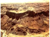 Aerial view of the fortress of Masada, on the shores of the Dead Sea.